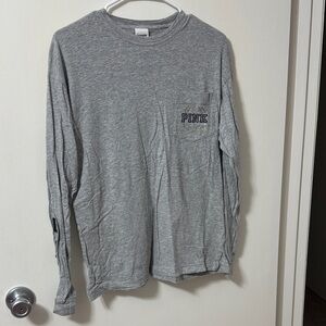 PINK Victoria's Secret Heather Gray Long Sleeve Tee